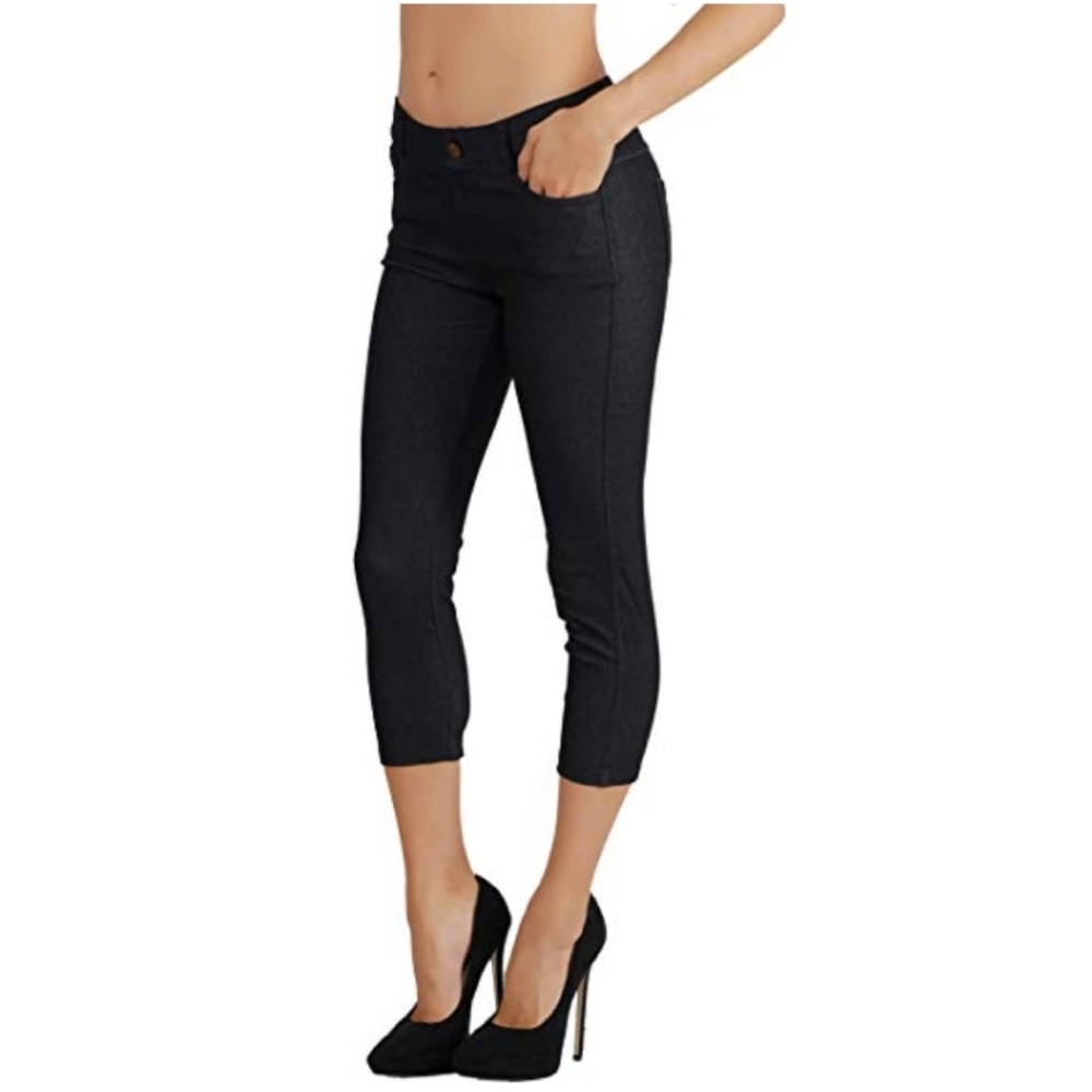 Jean Look Cotton Blend Jeggings Tights Slimming